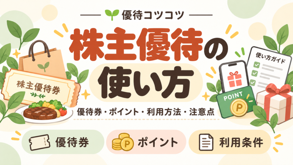 株主優待の使い方を初心者向けに解説！優待券・ポイントの利用方法と注意点